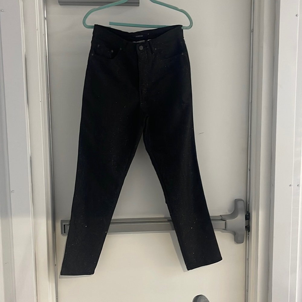 Very sparkly black jeans, size 8 stretch